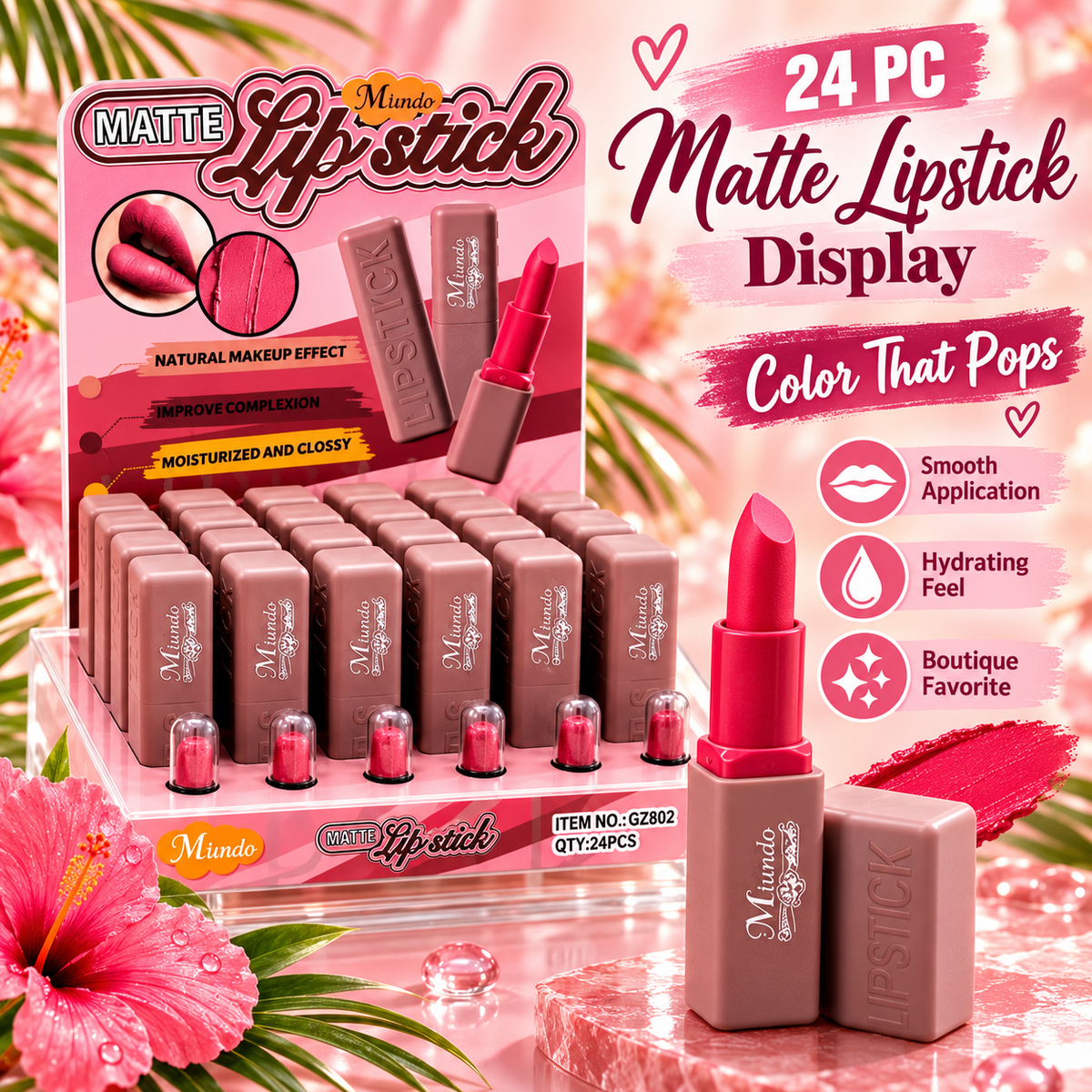 24 PC Lipstick- Reds- Includes testers