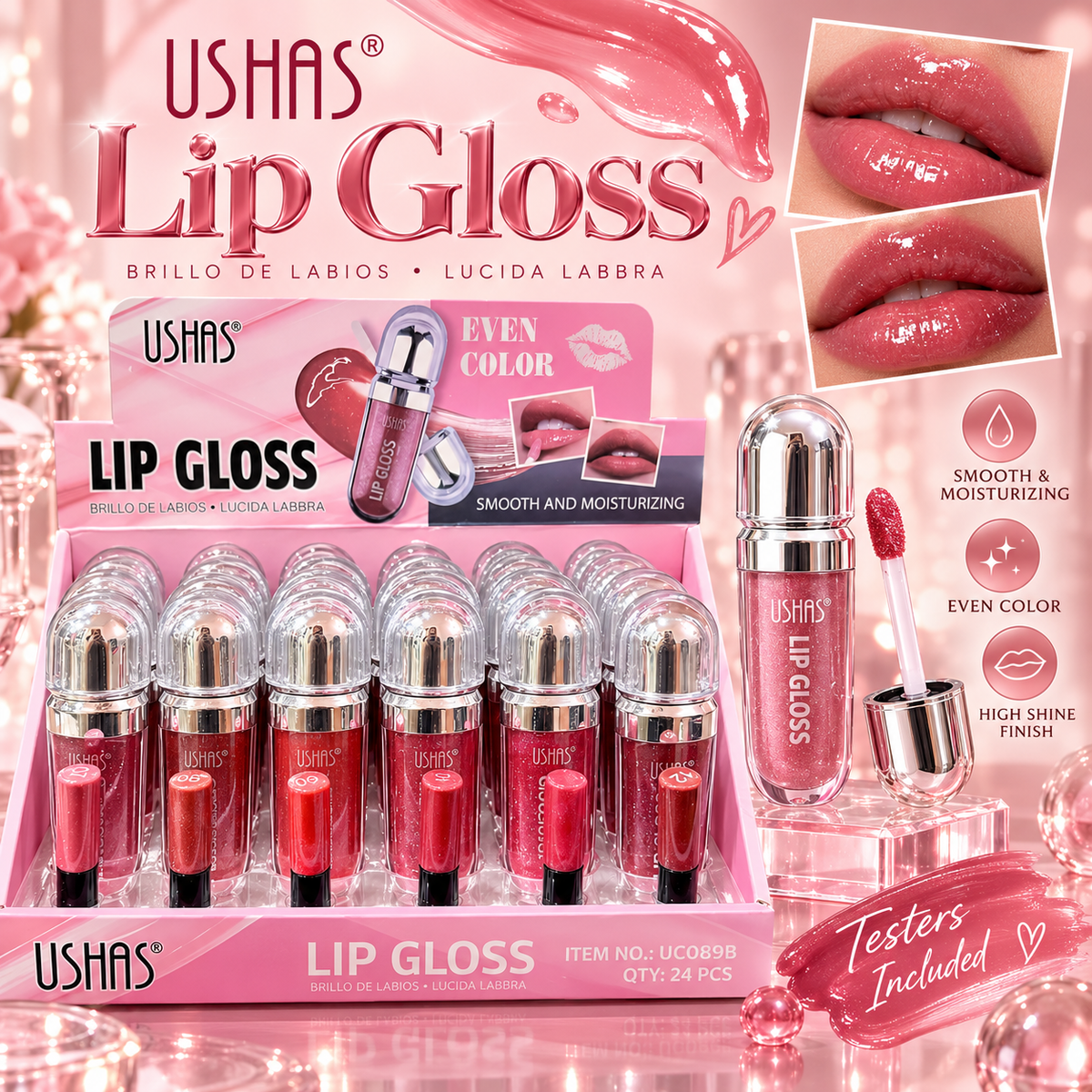 24 PC Lippies with sample displays
