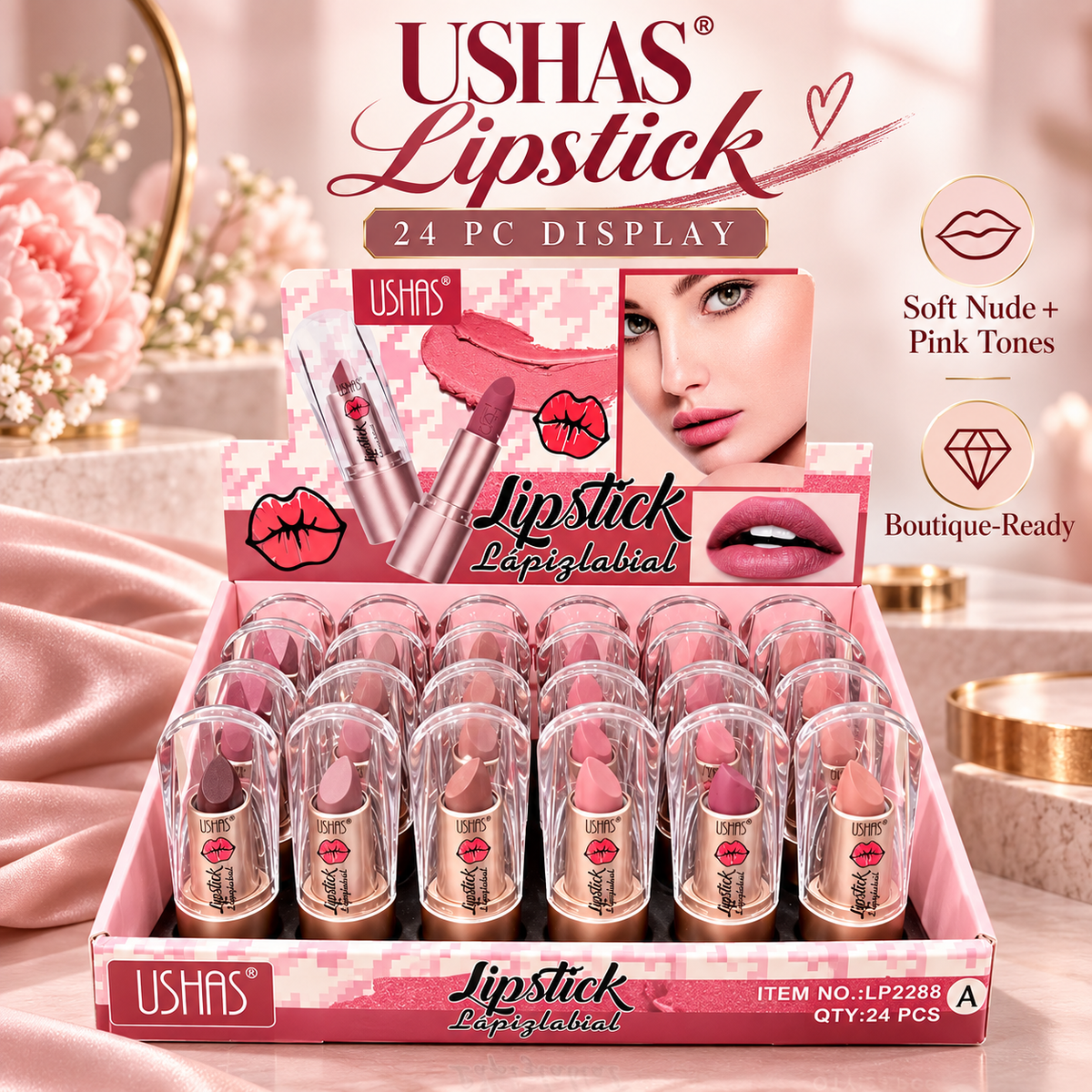 24 PC Lipstick Pinks and nudes