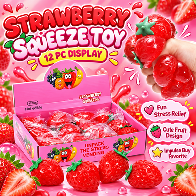12 Piece Strawberry Squishy
