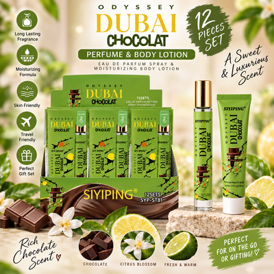 12 PC Dubai Duo Perfume and travel lotion set! Display