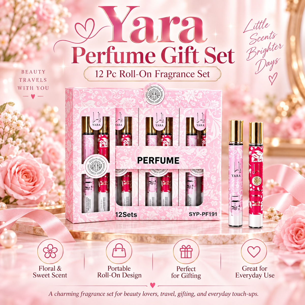 12 PC set of 2pc travel perfume gifts! 24 pcs total YARA
