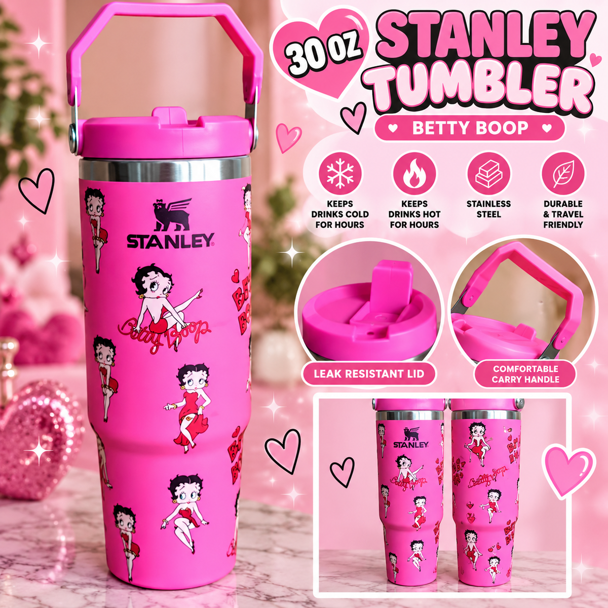 Betty tumbler with handle- 30 OZ