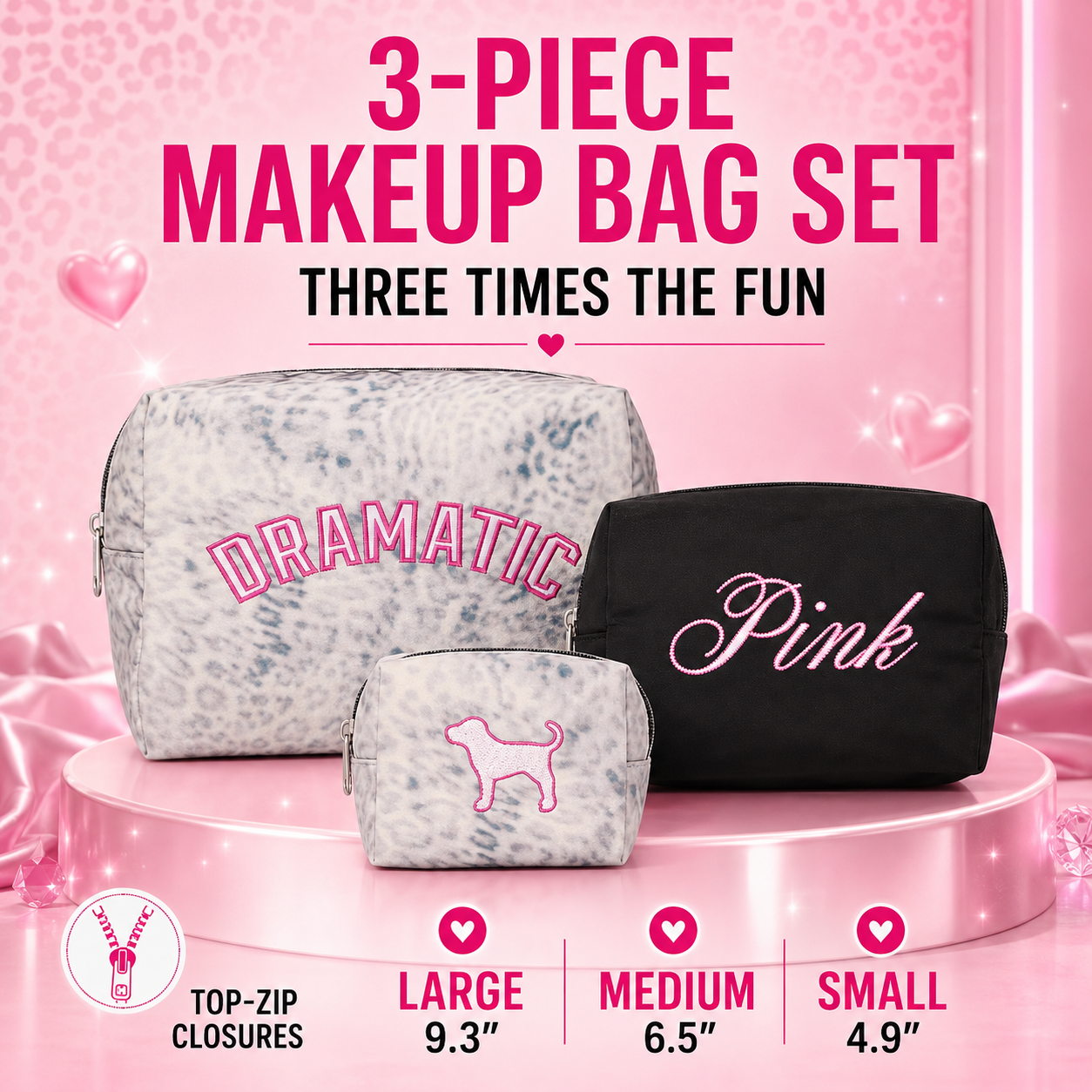 VS PINK 3 Piece Luxe Travel set!