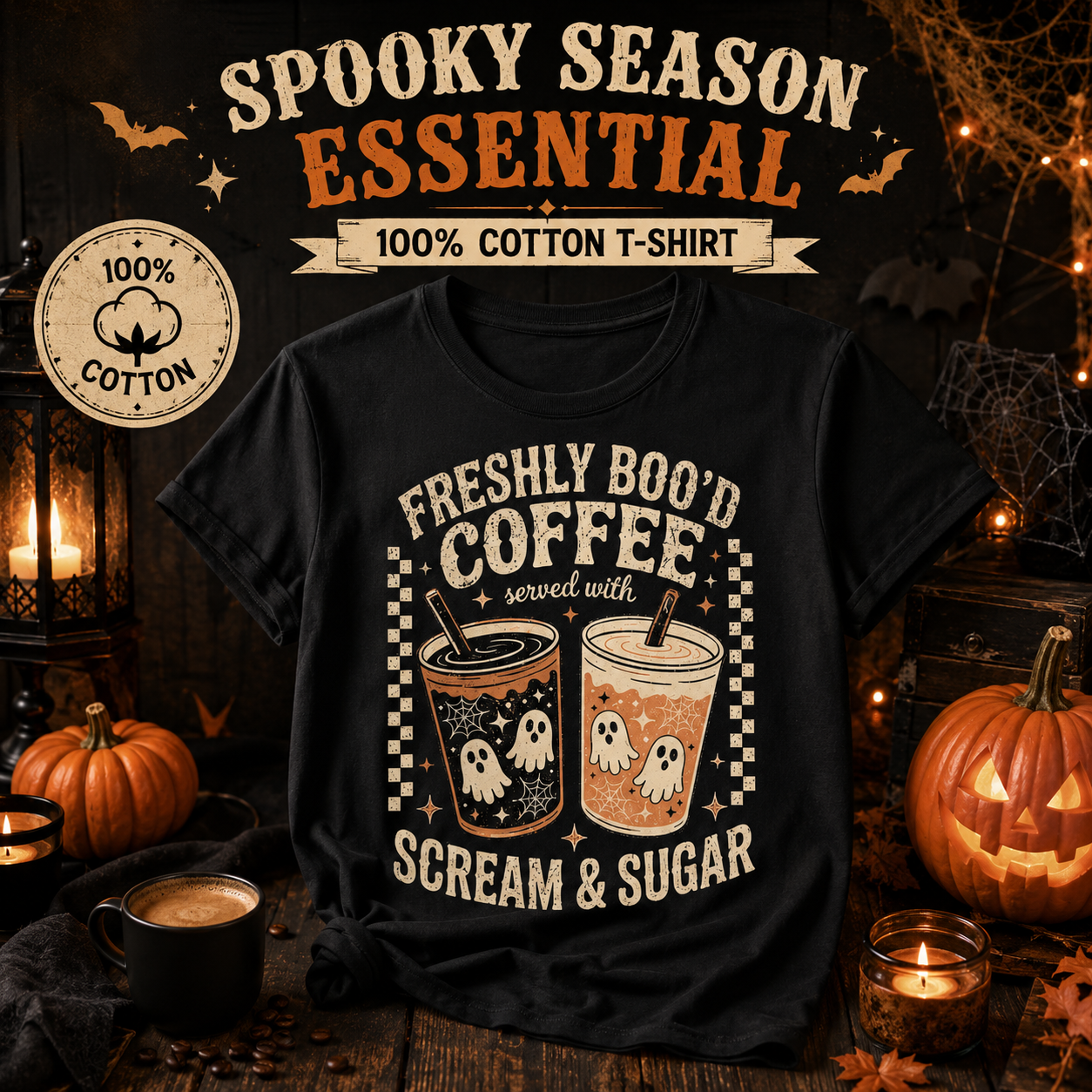 100% Cotton Women's Tee-Halloween