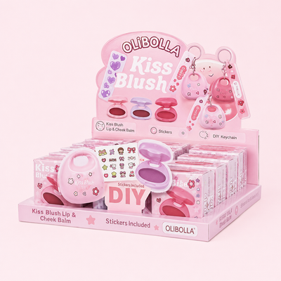DIY Cute blush keychain with stickers