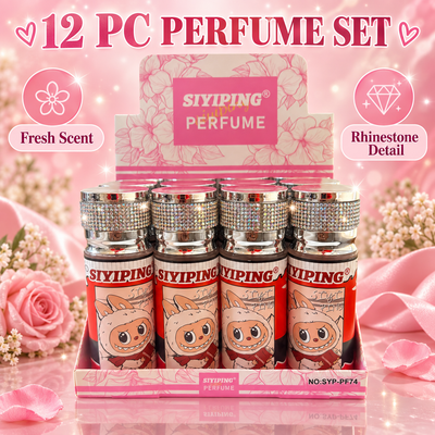 12 PC Rhinestone Perfume- Fresh Scent