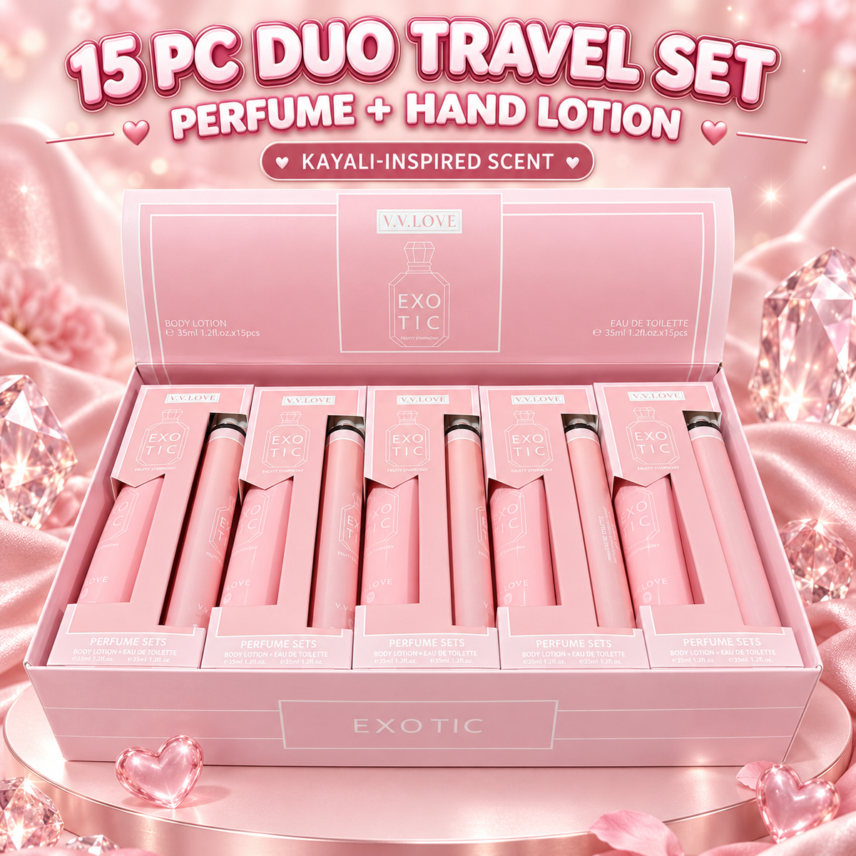 15 PC Travel Duo Pink