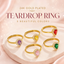 Teardrop 24K Gold Plated Ring- Size 7/8 adjustable