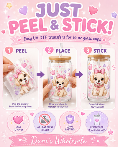 UV DTF 16OZ TRANSFERS - 9.25" x 4.2"- Halloween, books and more!