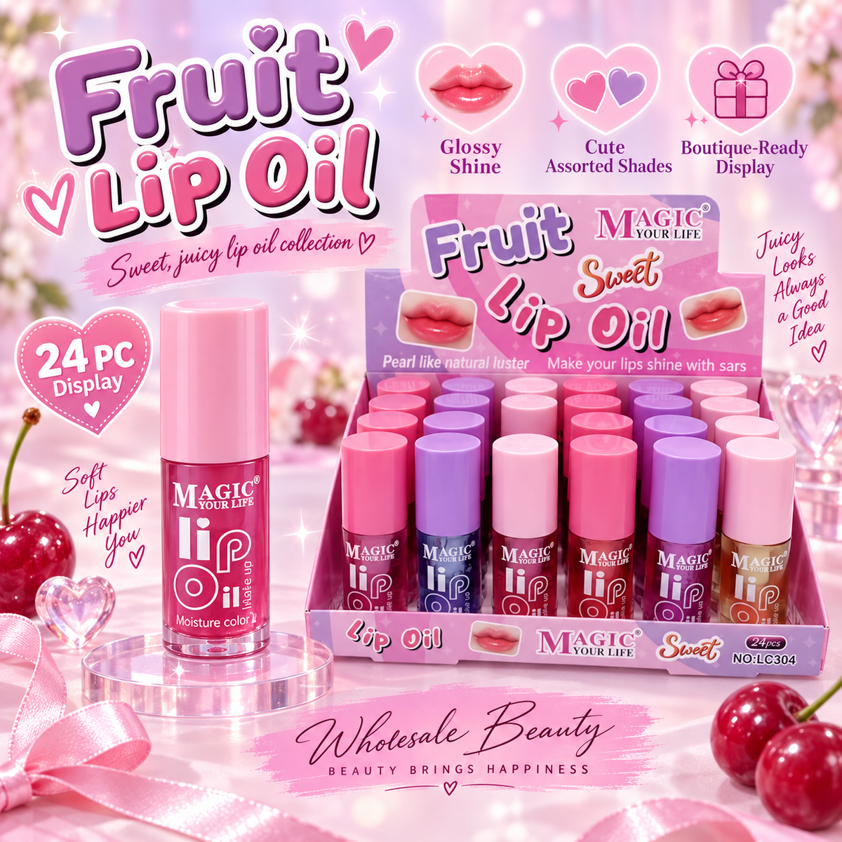 Fruit Sweet Lip Oils 24 PC