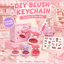 DIY Cute blush keychain with stickers