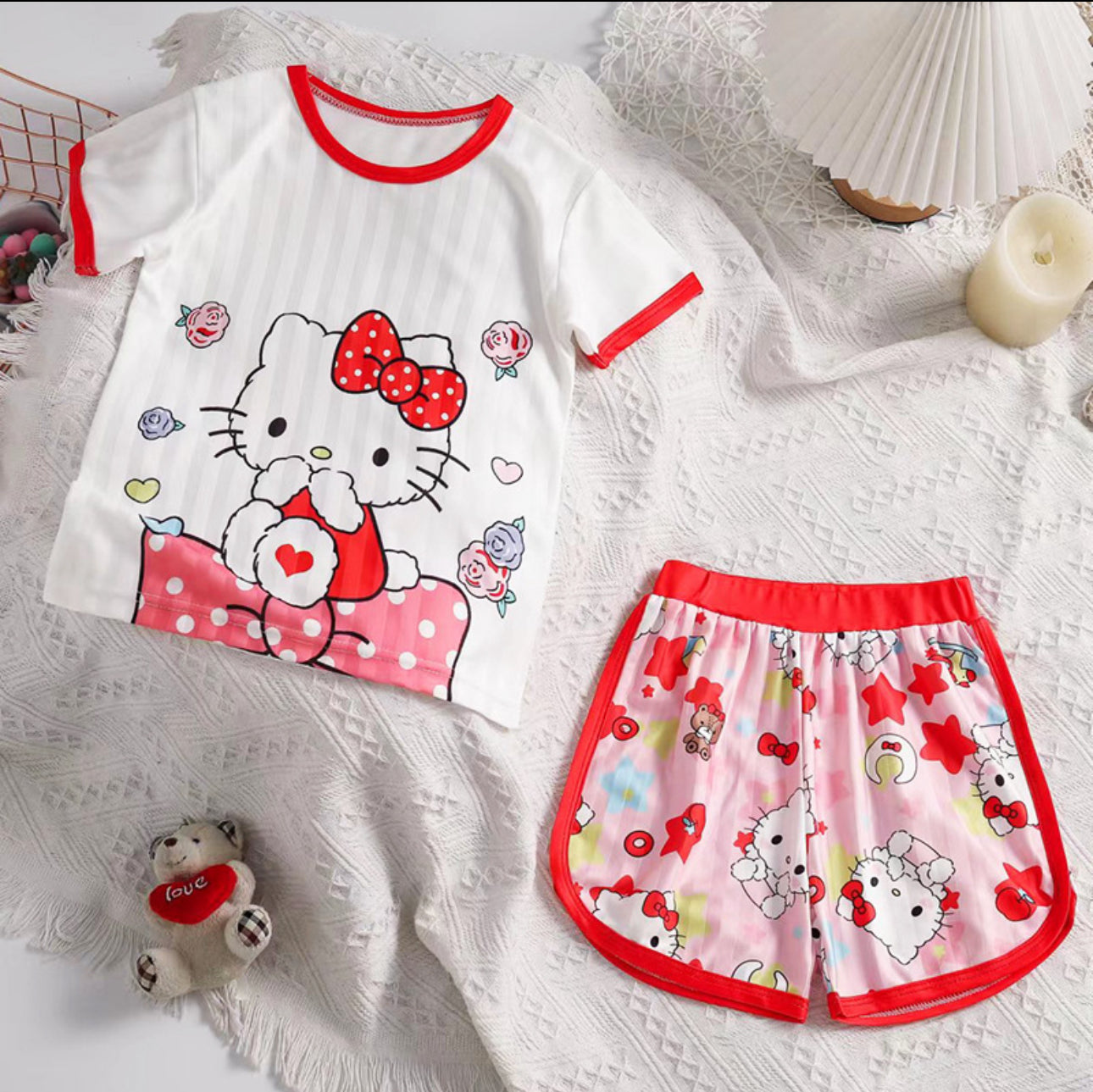 2 PC Kid’s PJ Set Shorts and Top S (6/7)