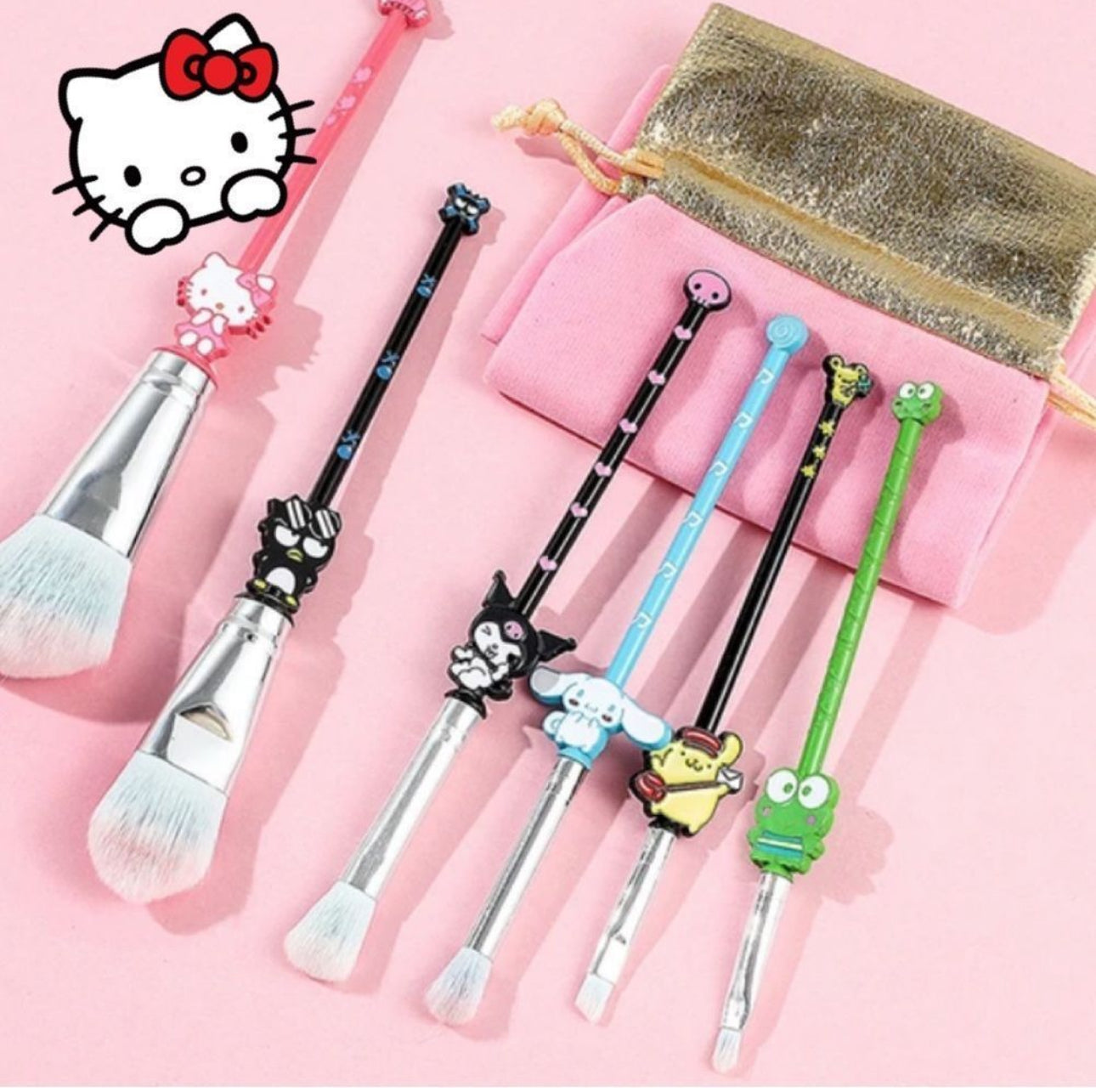 Metal Makeup Brush Sets With Pouch!