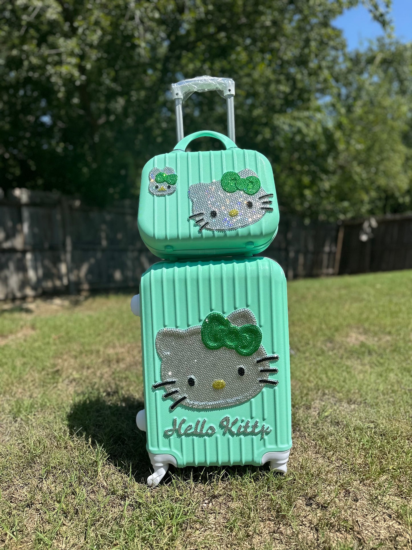 ✨ Limited Kitty Bling Rhinestone Luggage Set