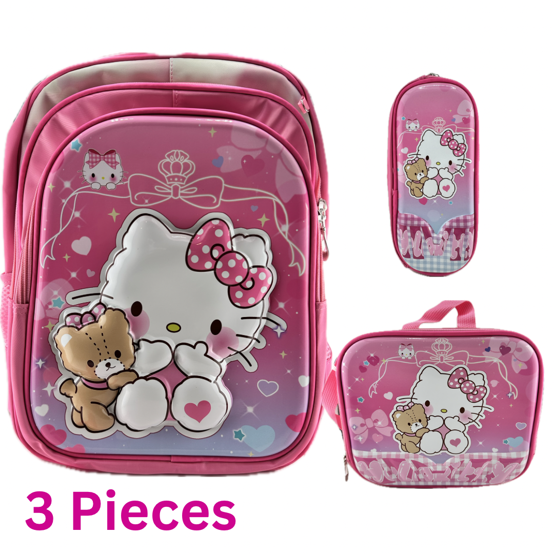 3 PC Set Large Backpacks with Lunchbag and Pencil case