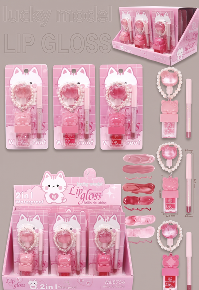 12 PC Dual Lippies with lip liner and keychains