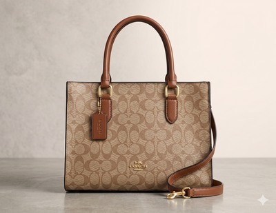 12 Inch Tote Dark Light Brown