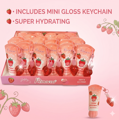 24 PC Strawberry hand cream with mini gloss