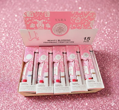15 PC Yara Pink Scented sets of perfume and hand cream
