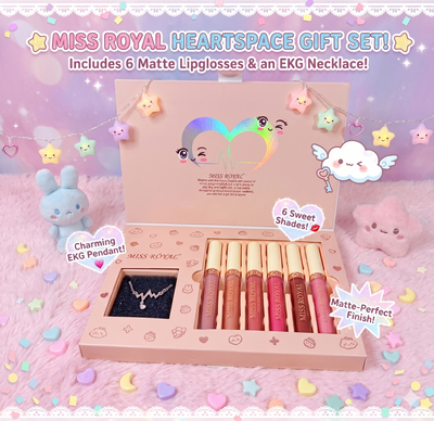 Miss Royal 6 PC LipGloss set with necklace