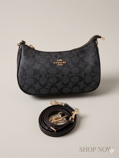 Sling Handbag with long strap included- 9 inches Black