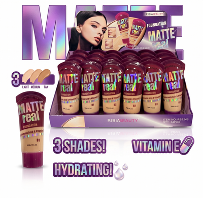 24 PC Matte Foundation 3 shades