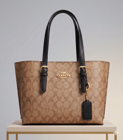 Mollie Style Tote Bag brown - 12 inches x 8 inches