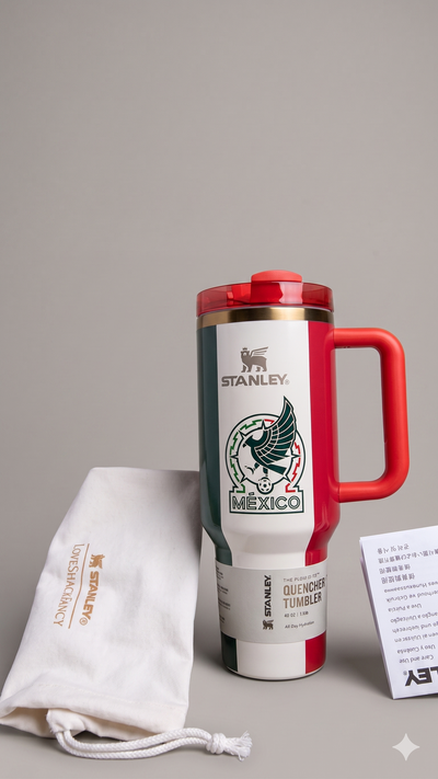 40 OZ Soccer TUMBLER with gift box and straw topper- tricolor