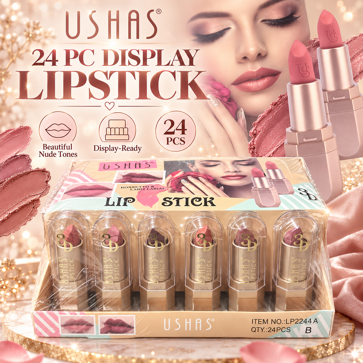 24 PC Lipstick Nudes and reds