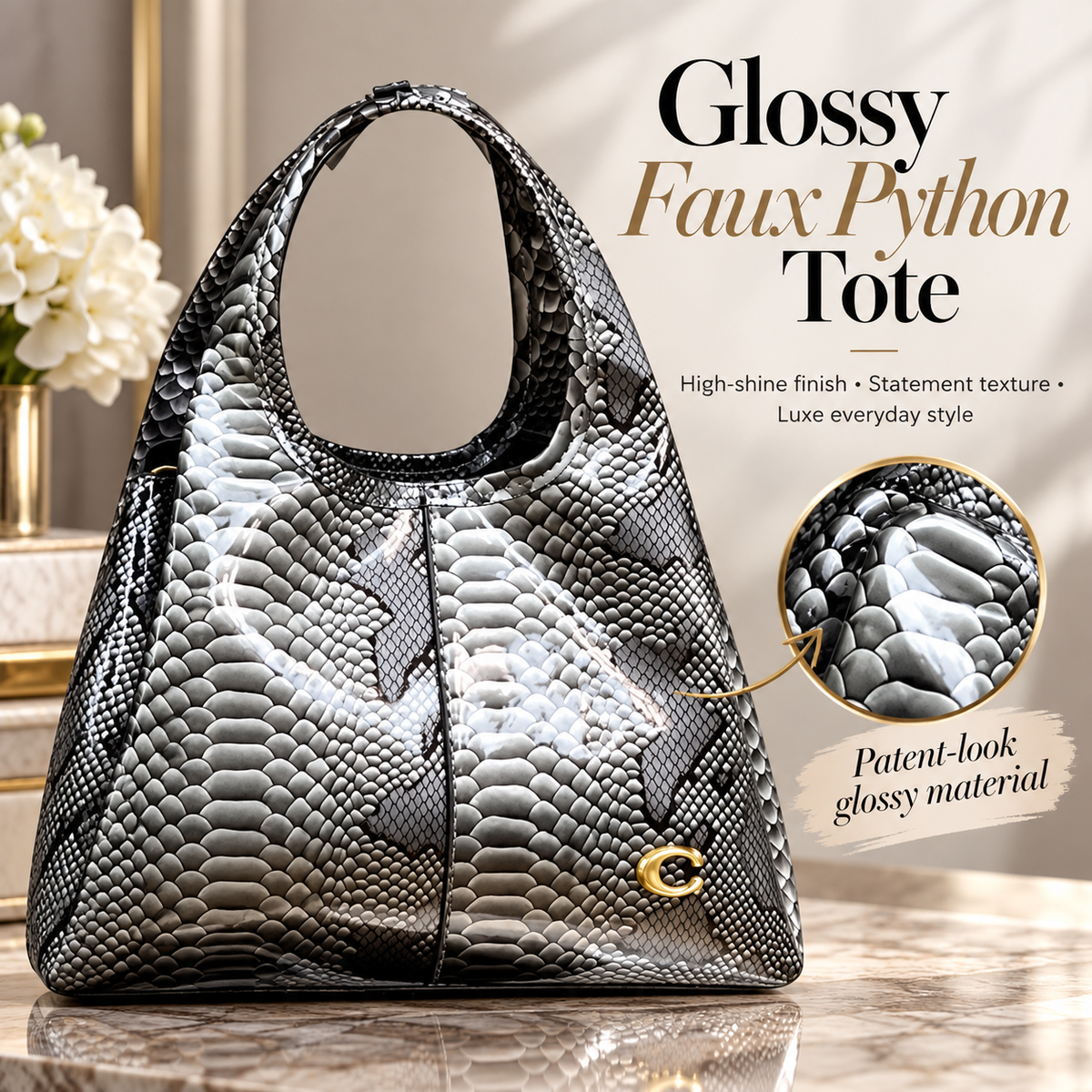 Luxe Tote with long strap mini totes