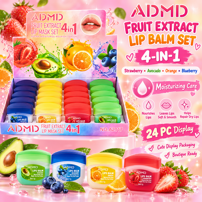 24 PC Mini vaseline lip balms fruity