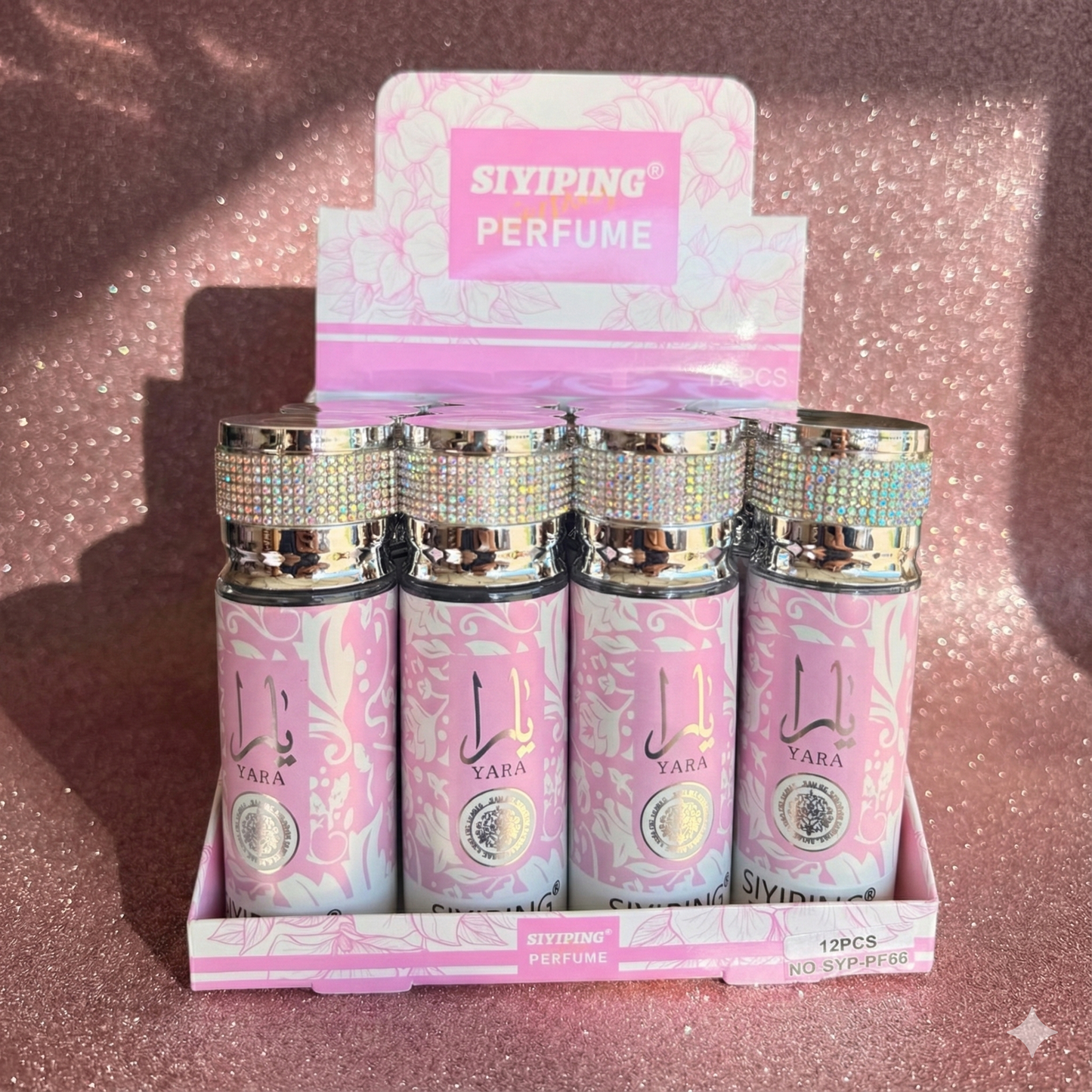 12 PC Rhinestone Perfume- PINK YARA