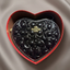 Embossed raised Logo Heart shaped Bag with Strap- HE by ART BOX INCLUDED