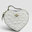 Embossed raised Logo Heart shaped Bag with Strap- HE by ART BOX INCLUDED