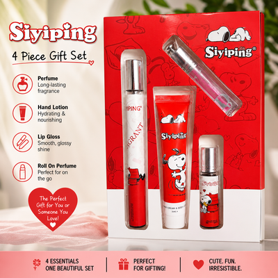 4 PC Gift PERFUME GIFT SET- PICK A SCENT- INCLUDES 1 PERFUME TRAVEL, 1 ROLL ON PERFUME, 1 GLOSS, 1 HAND CREAM
