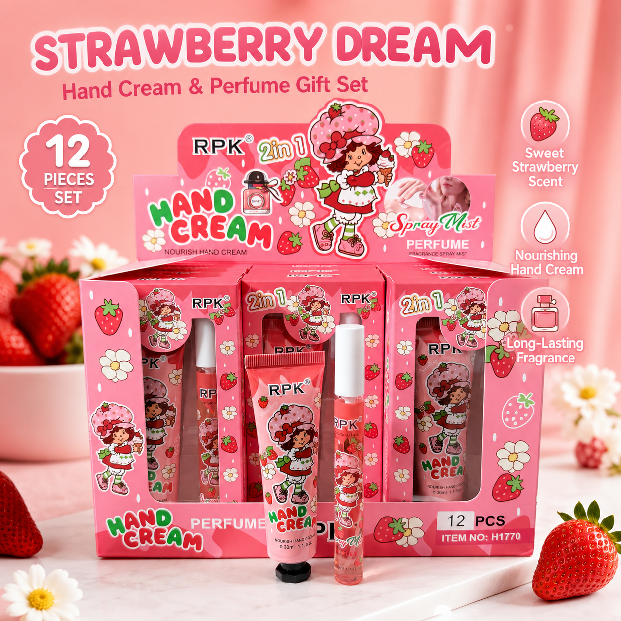 12 PC Display Strawberry gift duos
