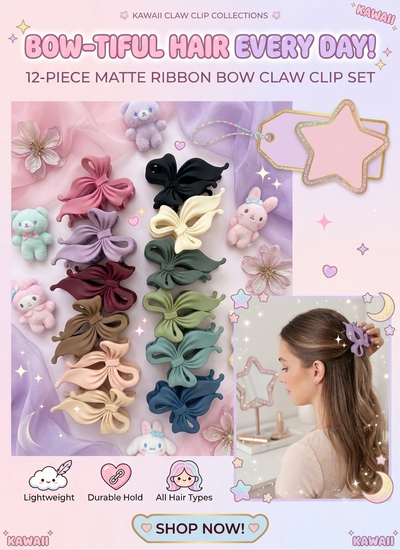 12 Piece Bow Claw Clips