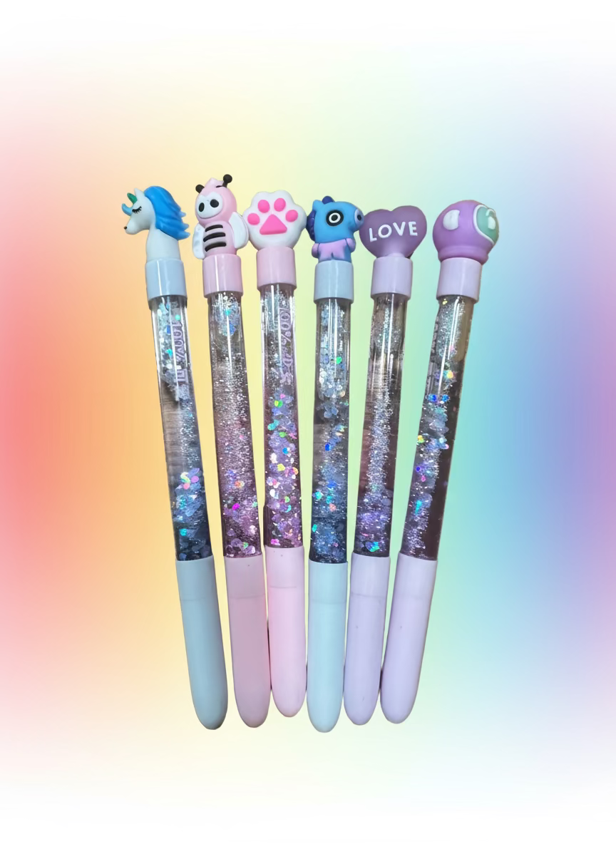 12 PC Mixed glitter Pens - Mixed Pinks, Blues and Purples