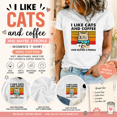 100% Cotton Women's Tee-Cats
