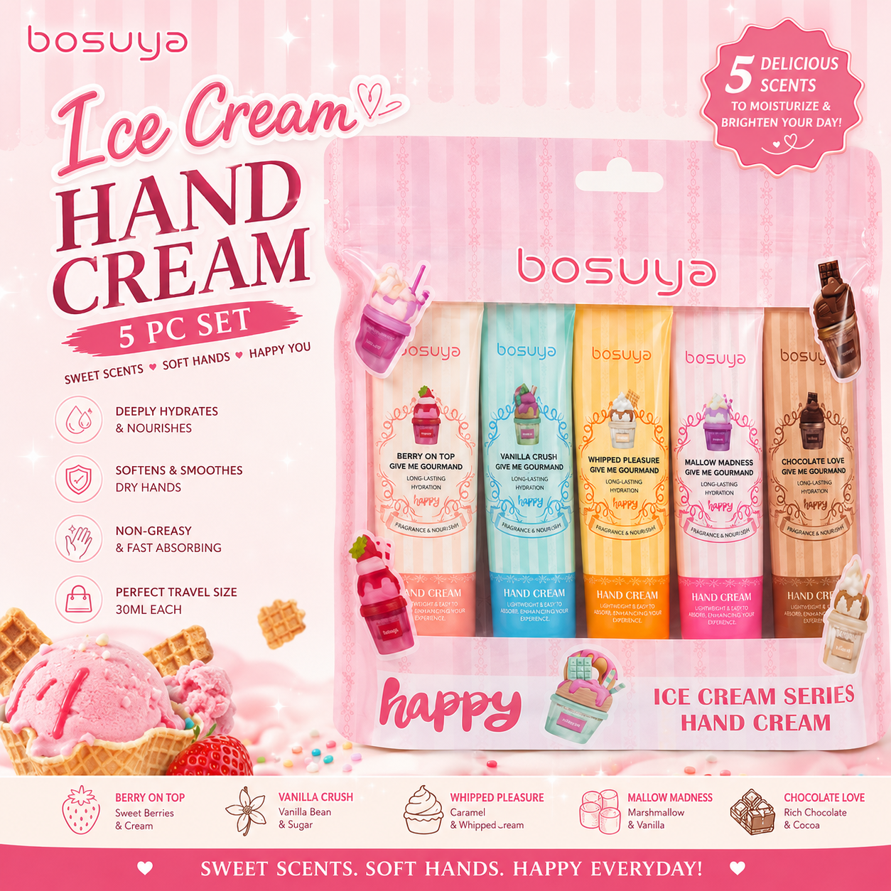 5 PC Gourmand Travel Hand Cream Set