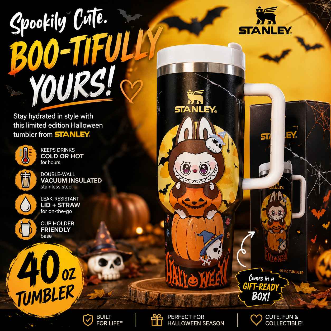 SUPER SALE! 40 OZ Pumpkin Tumbler with box