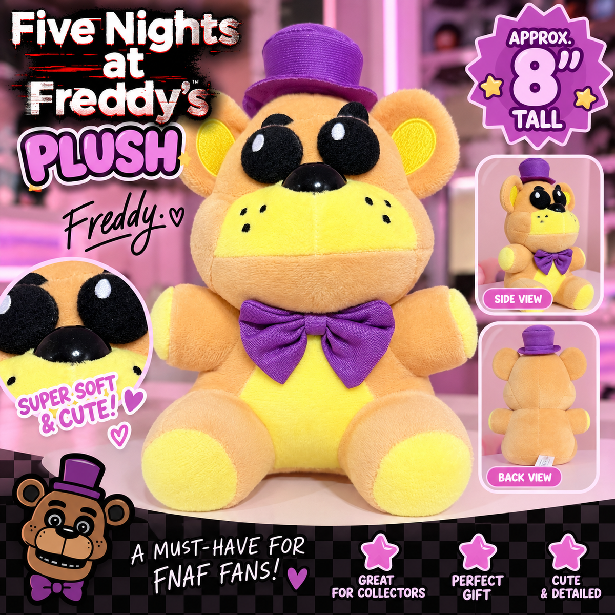 Small Freddies plush 8 inches tall