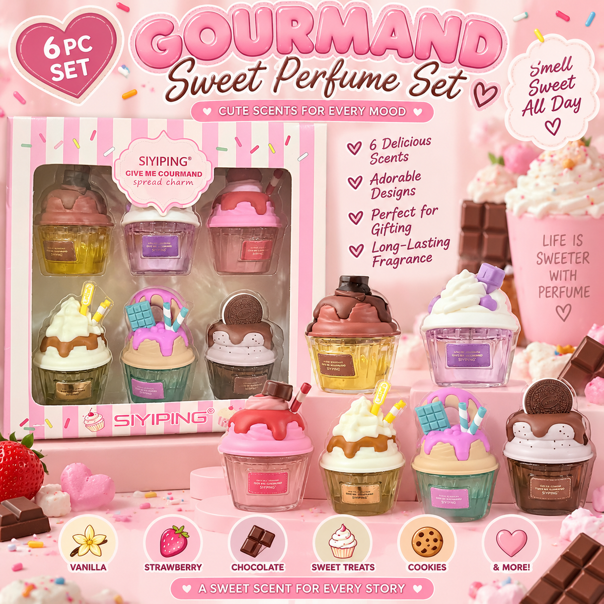 6 PC Gourmand Perfume set