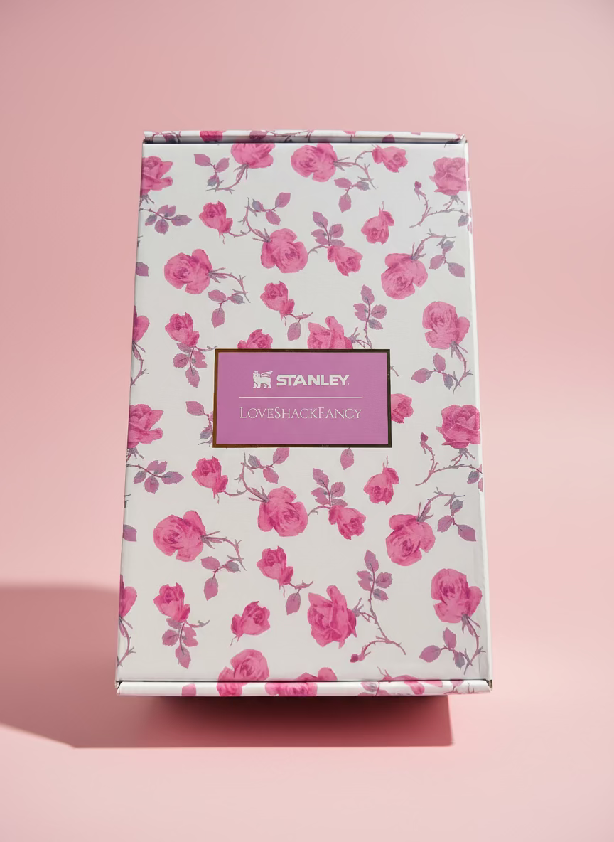 40 OZ Pink Rose Limited Tumbler with Box, Dust Bag and topper