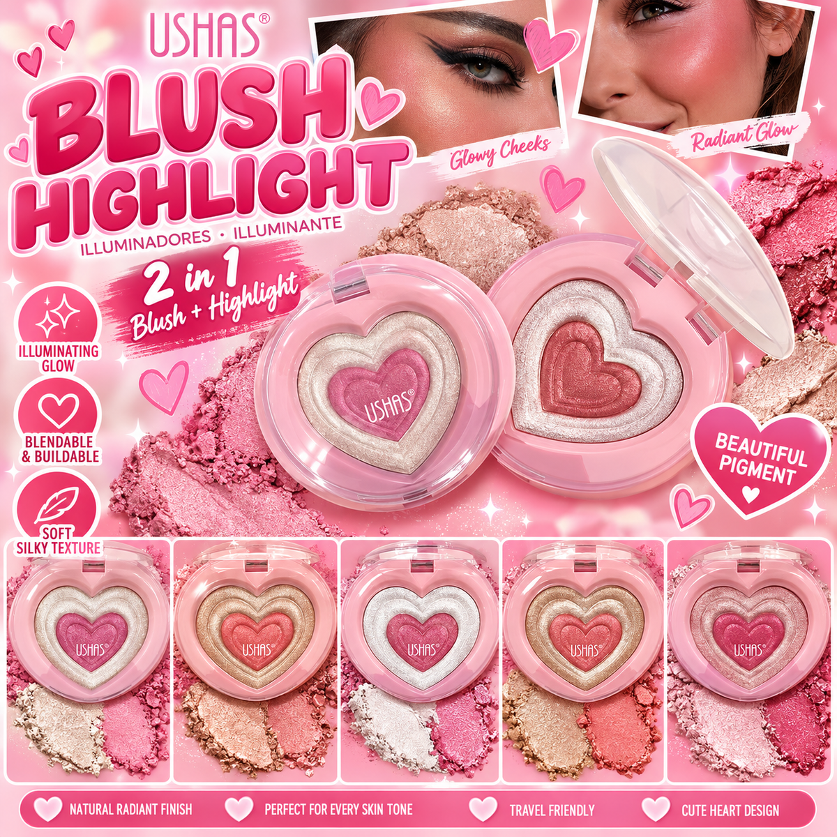 24 PC Display Blush/highlight duo