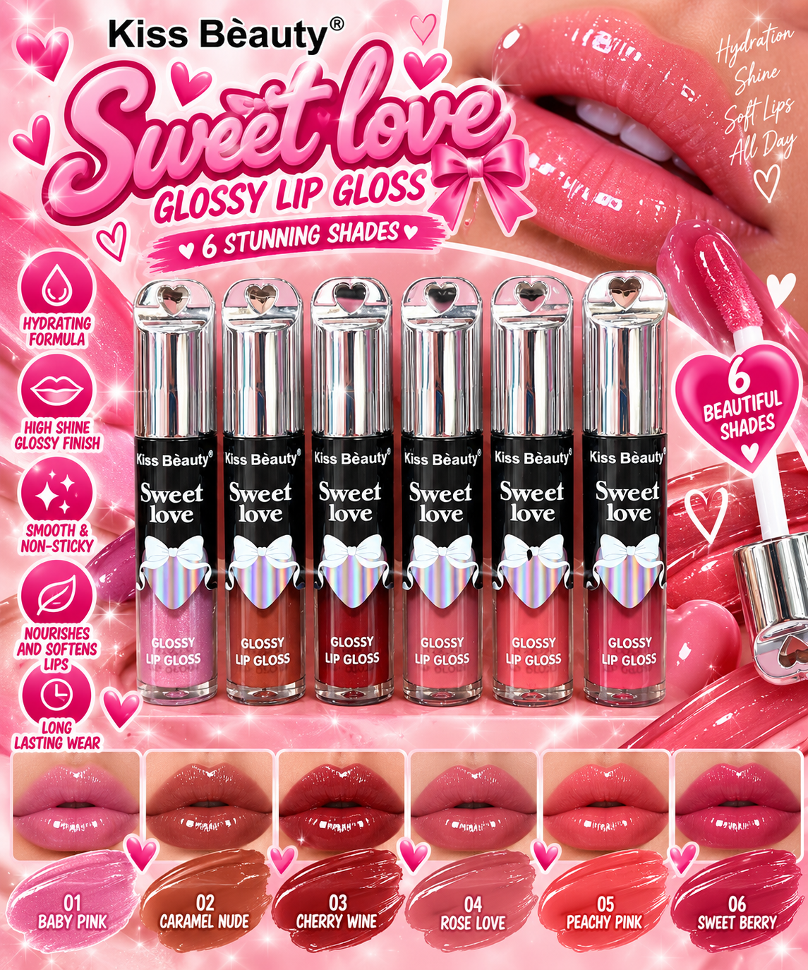 6 PC Lip gloss