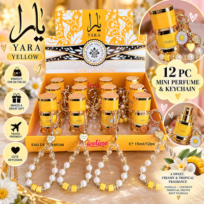 Viral 12PC Perfume Keychain - Yellow