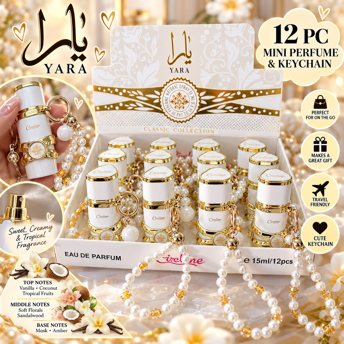 Viral 12PC Perfume Keychain - White