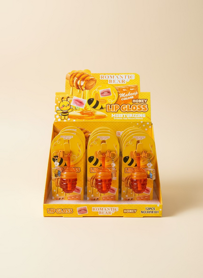 12 PC Colorchanging BEE Lippies with keychain and charms- Fruit flavored